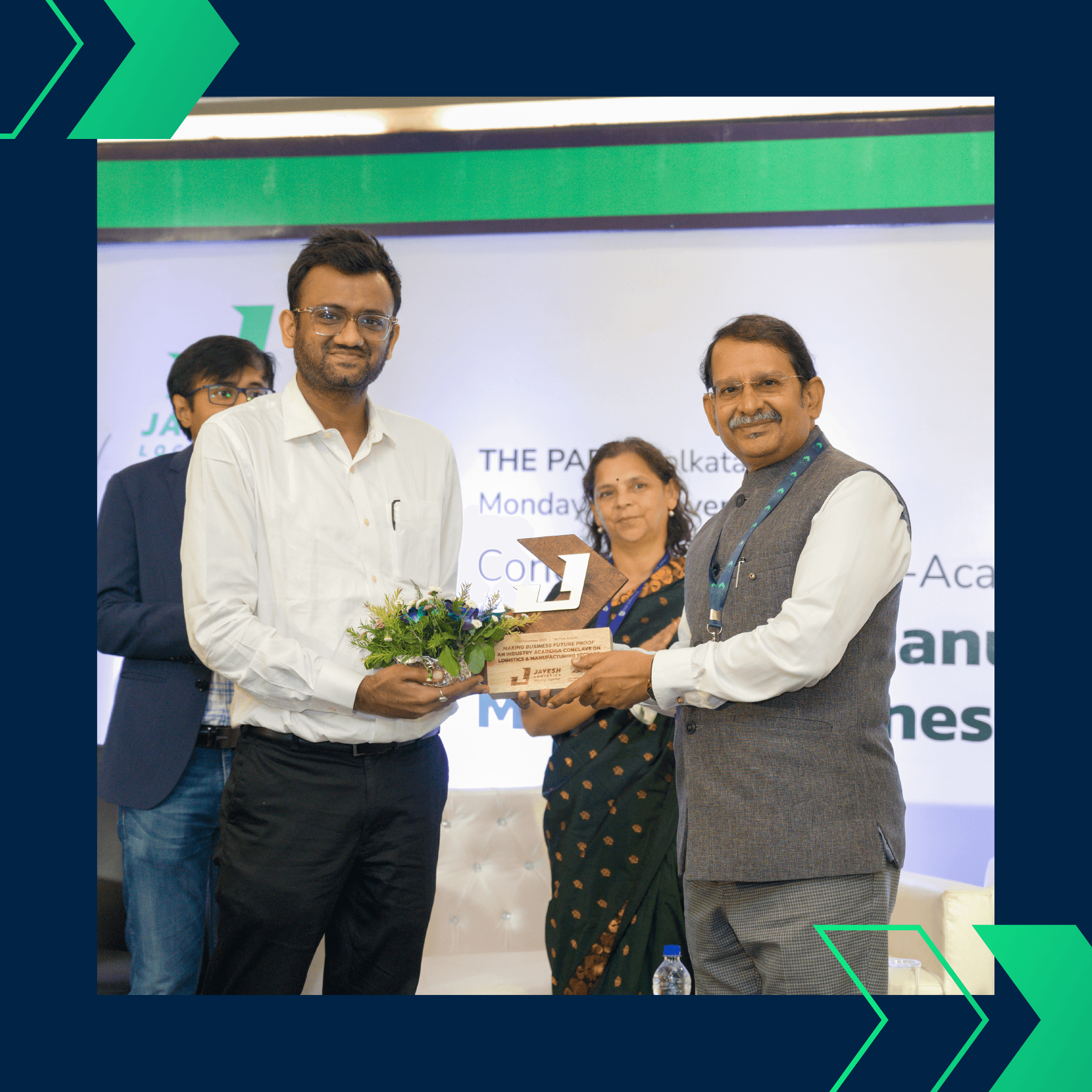 The CEO of IB Hubs, representing IIM Sirmaur, at the Jayesh Logistics Conclave on November 18, 2024.