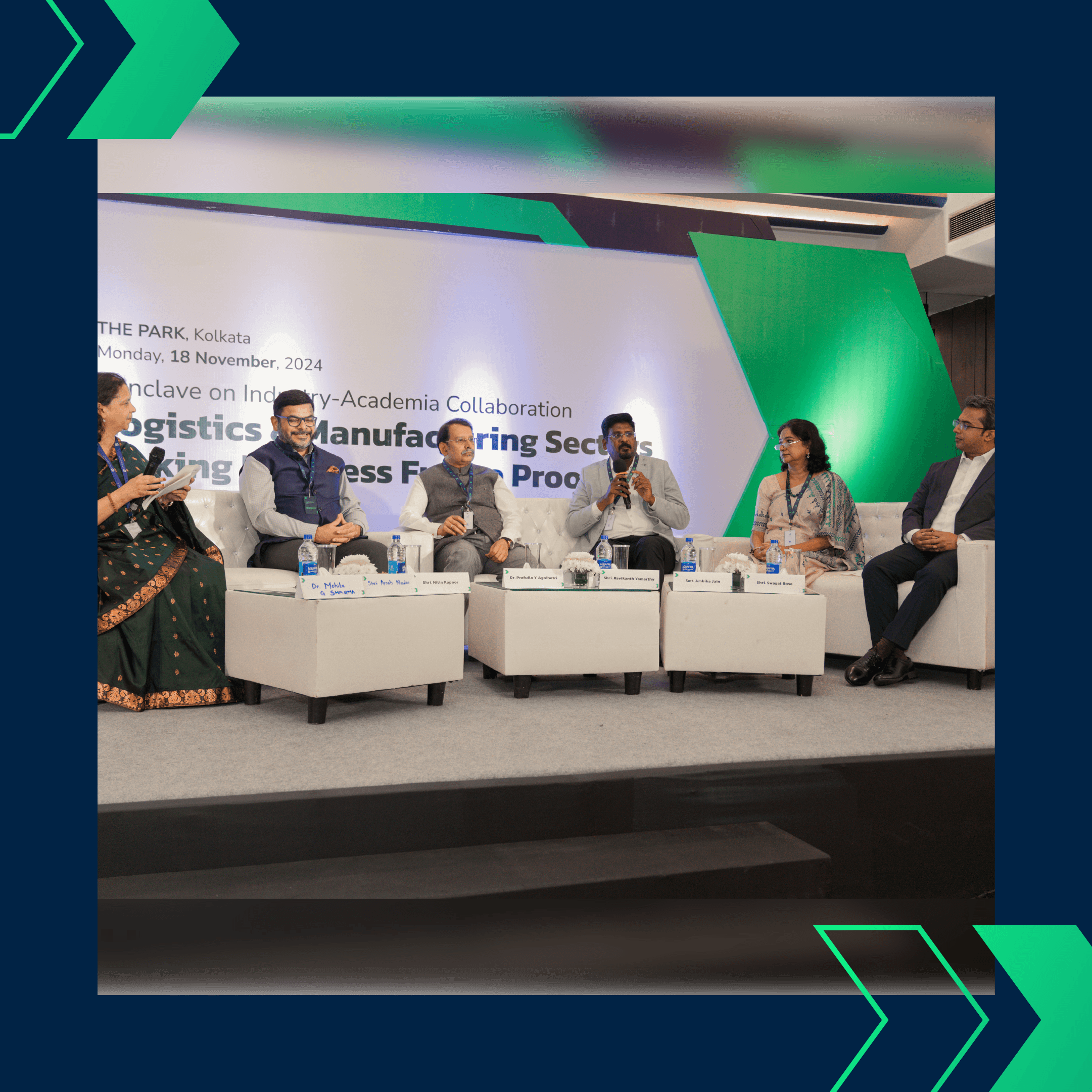 A visual representing the significant presence and engagement of Jayesh Logistics Limited at the Conclave on November 18, 2024.